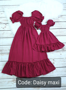 DAISY MAXI MAROON ( MOTHER & DAUGHTER )