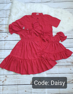 DAISY RED 3pcs ( 4yr ,5yr, 6yr, 7yr Daughter)